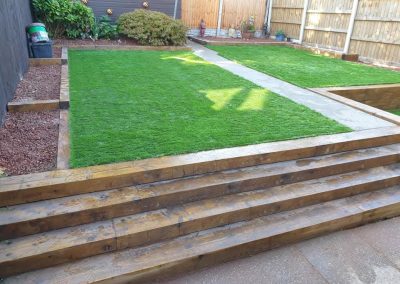Wood Steps and garden layout