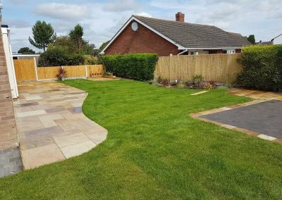 Patio slabs garden and block paving drive